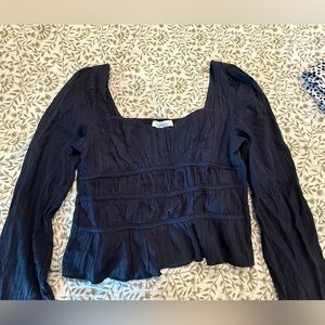 Navy Long Sleeve Blouse